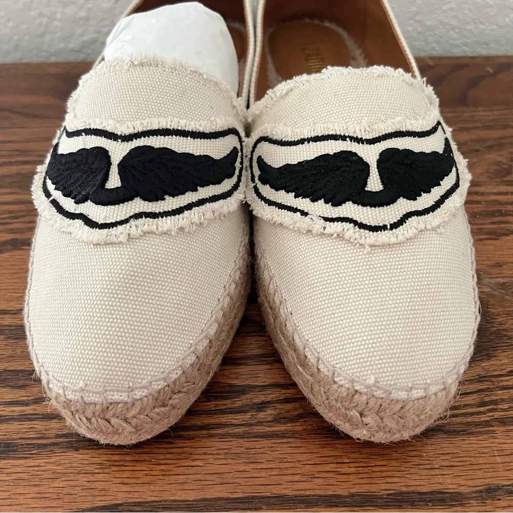 Zadig & Voltaire Canvas Espadrilles Off White Cotton Canvas Wings Size 40
